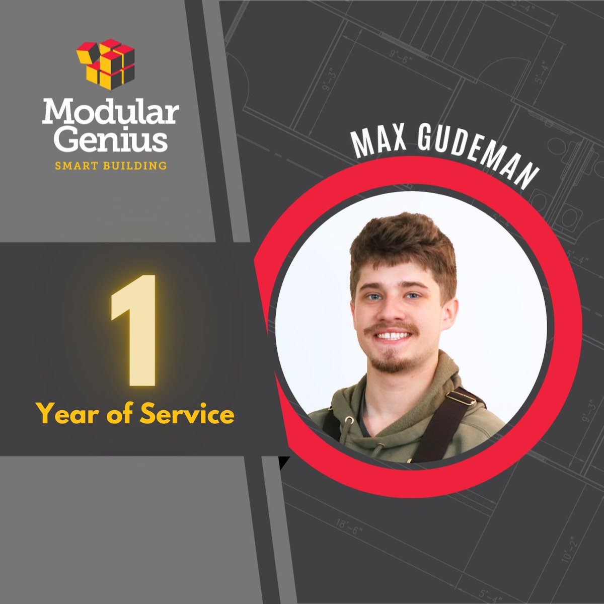 ModularGenius's tweet image. Max Gudeman is marking one year of dedicated work as a Modular Technician! His steady work ethic and commitment to quality have made him a valued part of our field team.

Please join us in congratulating Max on his 1-year milestone!