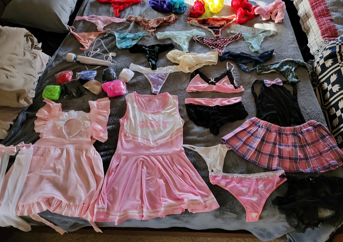 BrianCuck's tweet photo. What to wear?  #sissy #cuck #chastity https://t.co/Y0i710keWz
