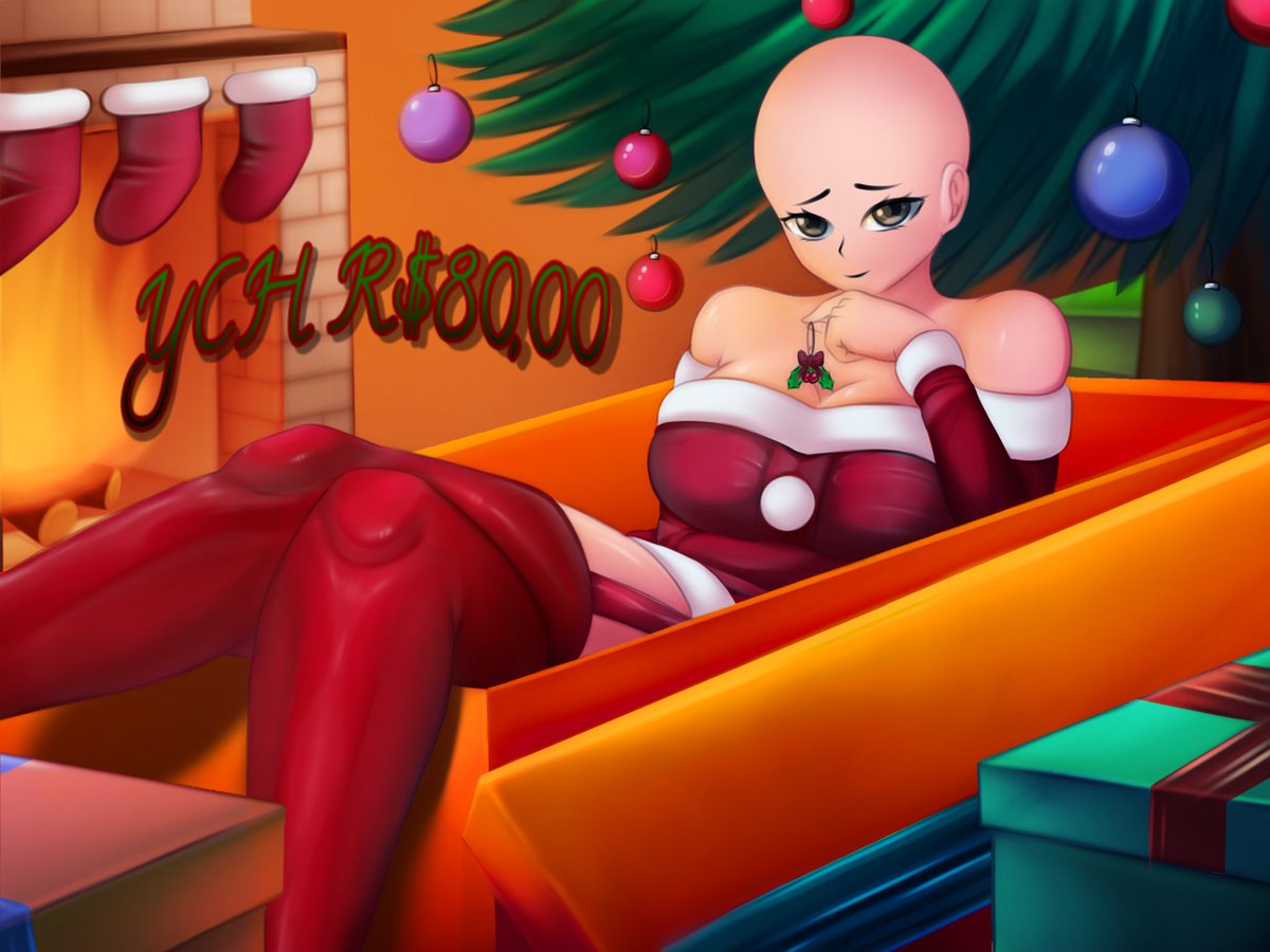 Como natal tá chegando decidi fazer algo especial para voces e vou manter lo aberto até dia 20.

Estarei disponibilizando 2 vagas para esse YCH cada uma no valor de R$80,00
#ych #ychcommission