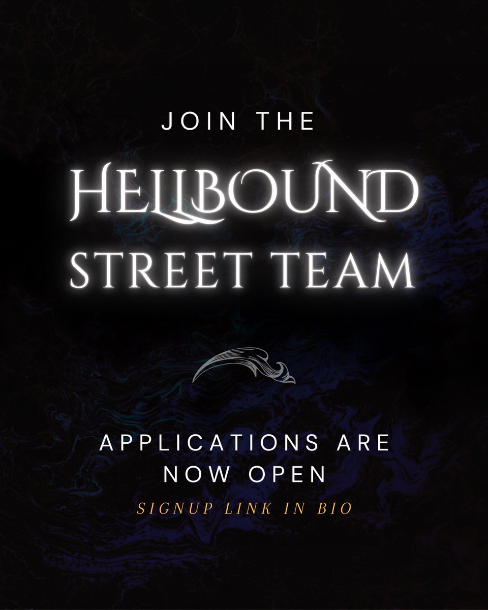 StephanieBinx's tweet image. Applications for the HELLBOUND street team are open!

If you like dark, gritty urban fantasy with a heaping side of horror and romance, AND you enjoy screaming about books on social media, then consider applying! 

🔗 in bio! 

#booktwt #books