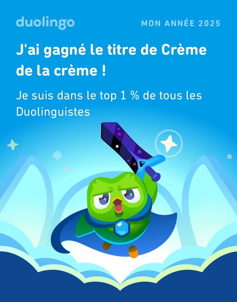Regarde tout ce que j'ai appris avec Duolingo en 2025 ! Et toi, ça donne quoi ? #Duolingo365