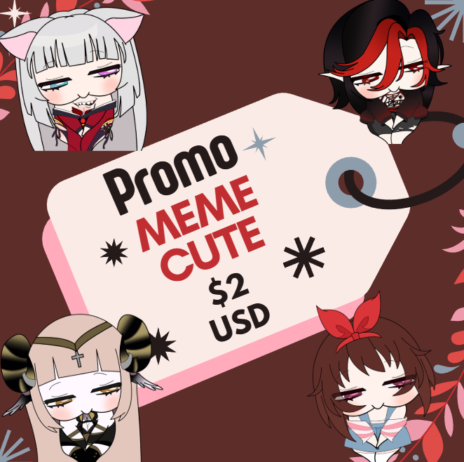 ⭐️ Comisión de memes cute 
#VGenComms #sabart #inART 

Los estoy abriendo en VGEN por $2 ⸜(｡˃ ᵕ ˂ )⸝ ♡  Se agradecen los me gusta y las publicaciones compartidas.