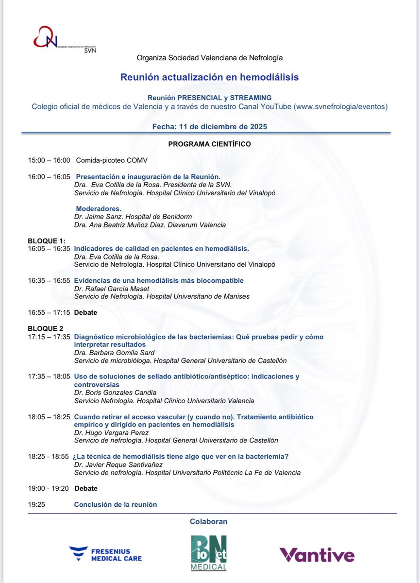 Sociedad Valenciana de Nefrología tweet media