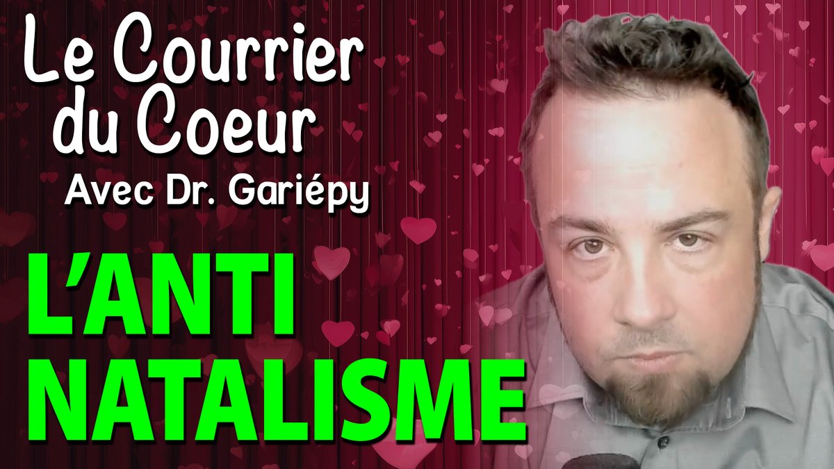 Je serai en direct à 19h avec le Dr. <a href="/JFGariepy/">Jean-François Gariépy 🧬</a> pour notre émission LE COURRIER DU COEUR AVEC DR.GARIÉPY.  Le sujet de ce soir: l'anti natalisme.  C'est une émission de ligne ouverte alors n'hésitez pas à venir partager vos expériences avec nous.

luxmedia.info/emissions/le-c…