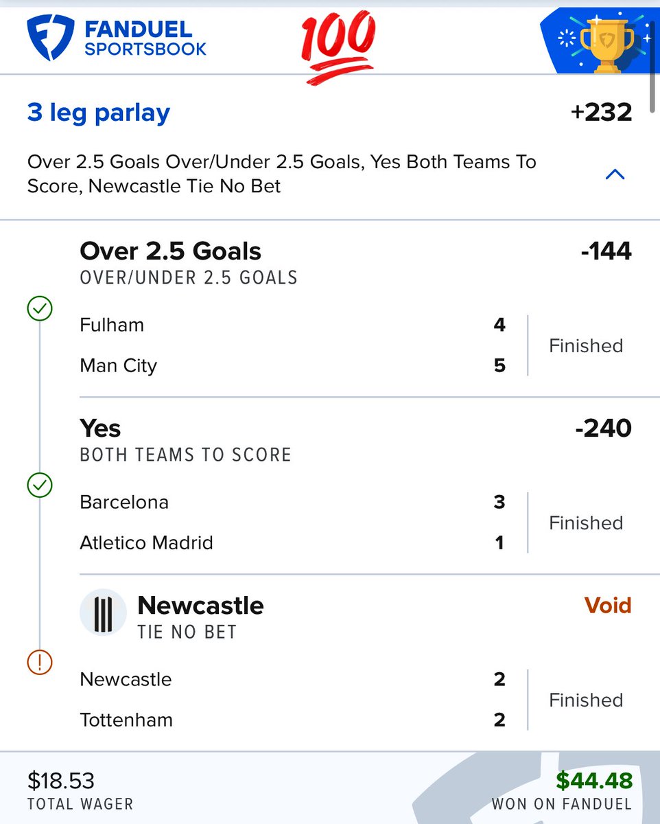 brbets25's tweet photo. Cash the #EPL⚽️ Parlay✅ 

Tottenham with a goal in the 6th minute of ET is just disgusting but it is what it is 🫡💪🏼 #GamblingTwitter #freeplays #GamblingCommunity https://t.co/vlLDsvZtpR