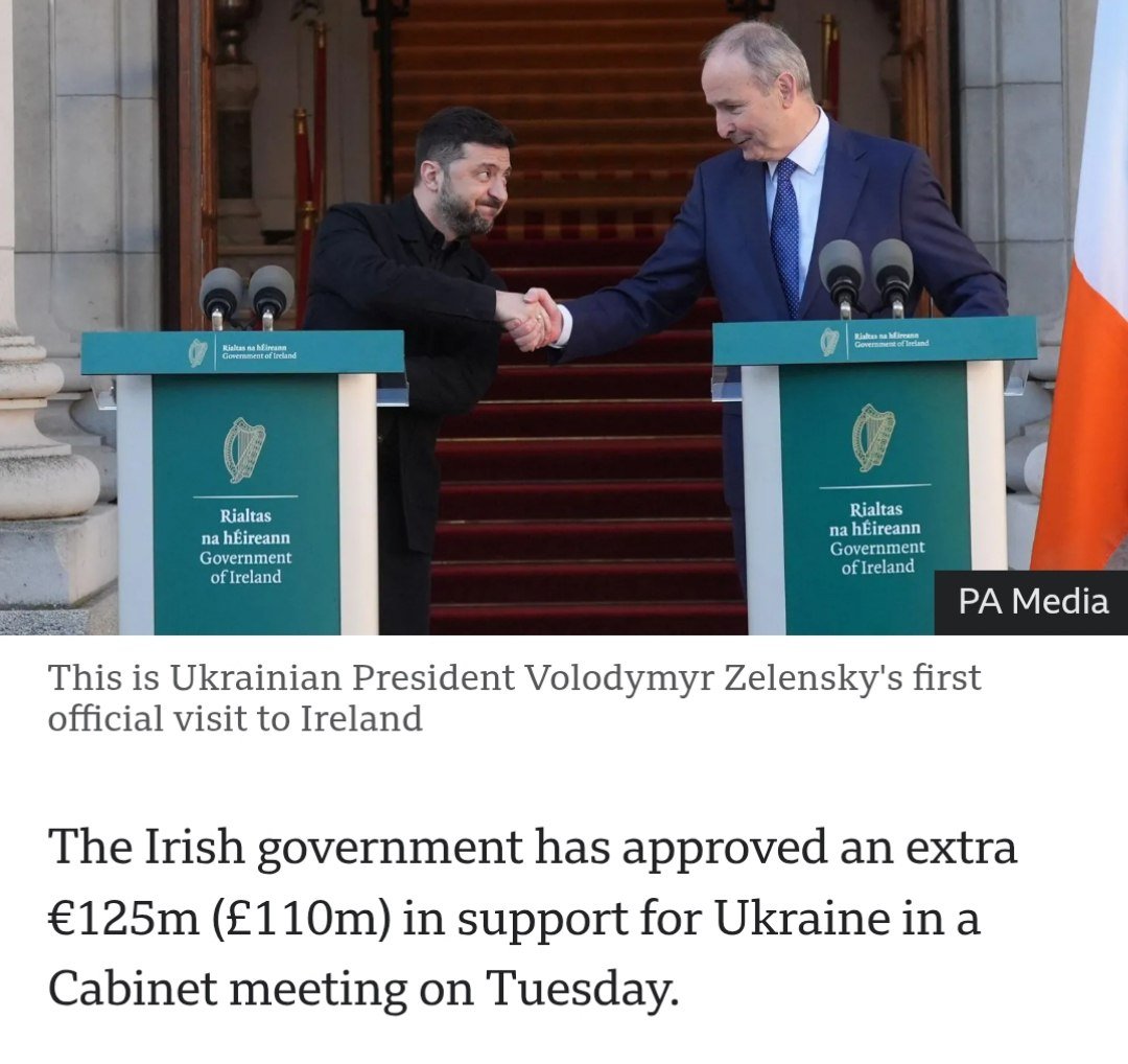 Given Fianna Fáil's shattering of Irish neutrality in order to support Ukraine, can we now expect the Taoiseach to outline his plan to address Ukrainian manpower shortages by repatriating the 20,000+ Ukrainian fighting age men currently occupying Irish hotels to defend their