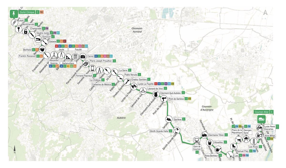 QDN_Media's tweet image. [🚏#Transports] — #T2C

Avec @InspireClrmnt, les lignes #TramBus vont se parer d’une signalétique dans la continuité de la ligne @TramA_T2C avec des outils et instruments

• La Ligne B entre #ROYAT et #AULNAT
➡️ de 🎵 à 🎹

• La Ligne C entre #DURTOL et #COURNON 
➡️ de 📌à 🚚