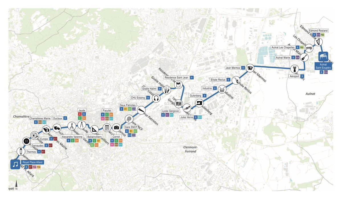QDN_Media's tweet image. [🚏#Transports] — #T2C

Avec @InspireClrmnt, les lignes #TramBus vont se parer d’une signalétique dans la continuité de la ligne @TramA_T2C avec des outils et instruments

• La Ligne B entre #ROYAT et #AULNAT
➡️ de 🎵 à 🎹

• La Ligne C entre #DURTOL et #COURNON 
➡️ de 📌à 🚚