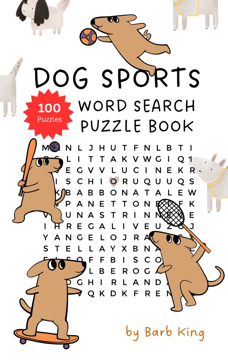 barbking_ca's tweet photo. NEW PUZZLE BOOK ALERT!
100 word search puzzles about dog sports. Each puzzle is about a different sport and has 30 words for you to find.
Great stocking stuffer. Available on Amazon worldwide.
https://t.co/IJLmzlboho https://t.co/t11lWLdvKB