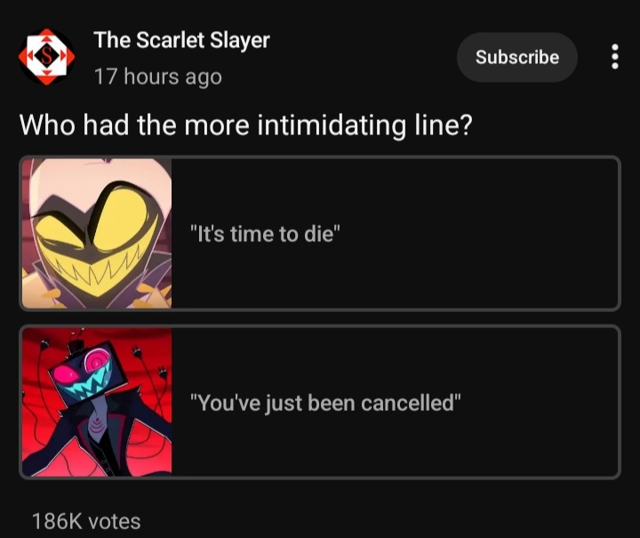 cupowos's tweet image. you laugh you go to hazbin hotel