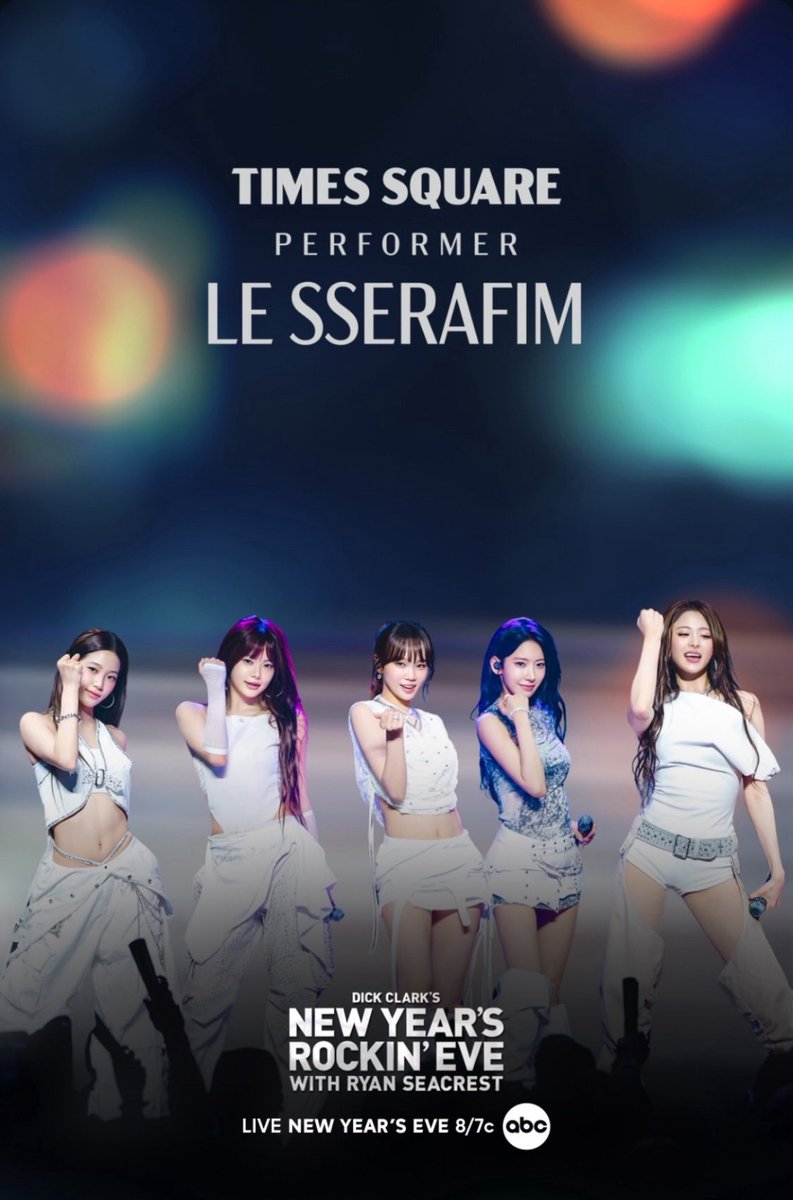 OMG IT’S NOT PRE RECORDED. LE SSERAFIM IS GOING TO PERFORM LIVE IN TIMES SQUARE WTFFF #RockinEve