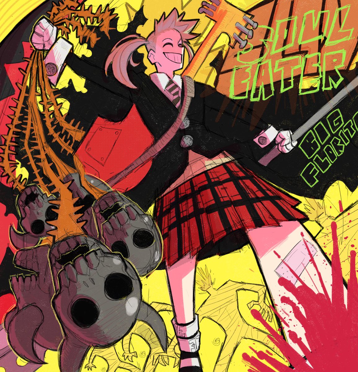 bigflorito's tweet image. Thinking of remaking some of my old soul eater art