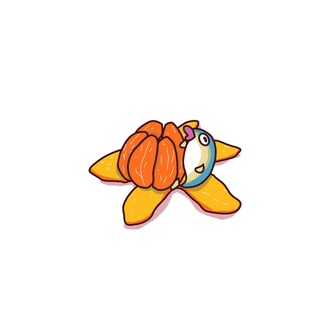 みかんの日です。 すっかり寒くなりましたね。 そんな日にはこたつでみかん。それで決まりです。 #ゆるいイラスト