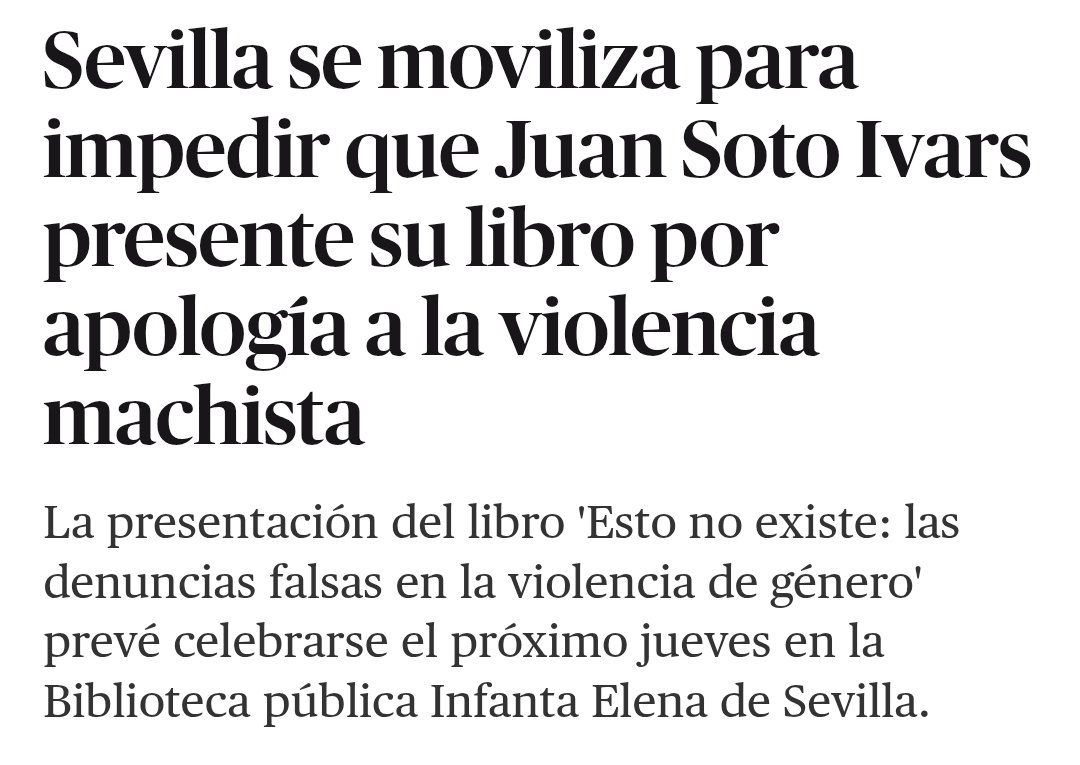 ¿Cómo se van a sentir seguras las mujeres que sufren violencia si las propias administraciones públicas ceden espacios para difundir mensajes que niegan su realidad? No vamos a consentir ningún retroceso en derechos. Esto tiene que cancelarse ya. 
elsaltodiario.com/sevilla/sevill…