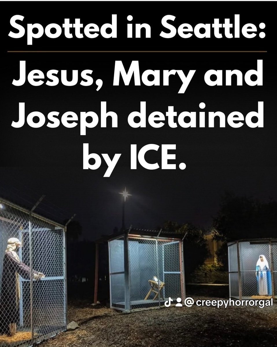 🧨 You want Christmas spirit? Here's your holy reality check.  
🗣️ “No room at the inn” has become “No room in this country.”  
🧊 ICE didn’t just detain immigrants. It detained compassion.  
🕯️ This installation isn’t asking for your prayers. It’s demanding your outrage.