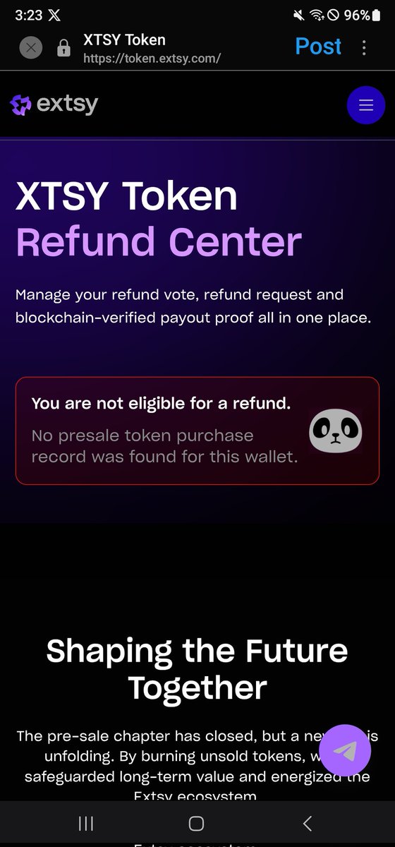 4179_khan's tweet image. I brought extsy token of0.52bnb in pre-sale I requested for refund but didn&apos;t received. Please resolve