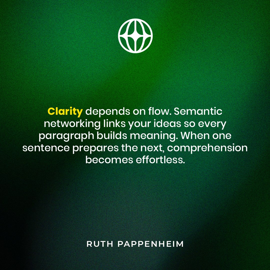 RuthPappenheim's tweet image. Use synonyms, transitions, and collocations to weave logical thought.
#SemanticNetworking #ScientificStyle #AcademicFlow #AppliedLinguistics #Englishasaforeignlanguage