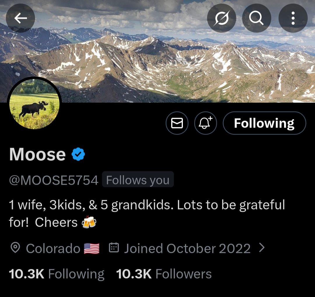 Hello friends!
Meet my friend <a href="/MOOSE5754/">Moose</a> 
He's a great patriot that I talk to daily, he's very interactive, loves this country, and is a great friend to have! 
Let's make him smile today! 
One team, One fight! 🇺🇲