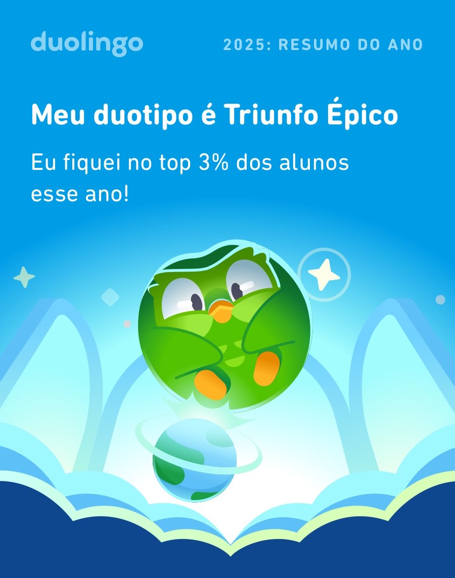 yyvan's tweet image. Veja quanto eu aprendi no Duolingo em 2025! E você, quanto aprendeu? #Duolingo365