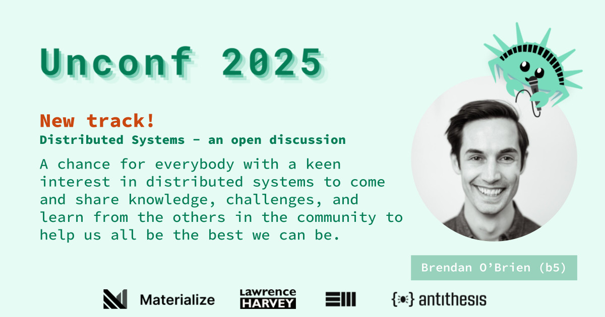 rust_nyc's tweet image. Announcing our Distributed Systems track at #RustNYC Unconf 2025! Join Brendan O&apos;Brien @b_fiive for an open discussion where everyone interested in #DistributedSystems can share knowledge, challenges, and learn from the community. rust.nyc/unconf