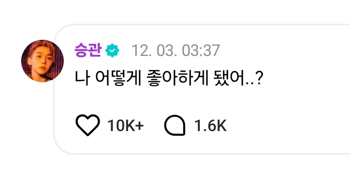 새벽 세시에 캐럿들 자..? 나 어떻게 좋아하게 됐어...? 하는 애라서
