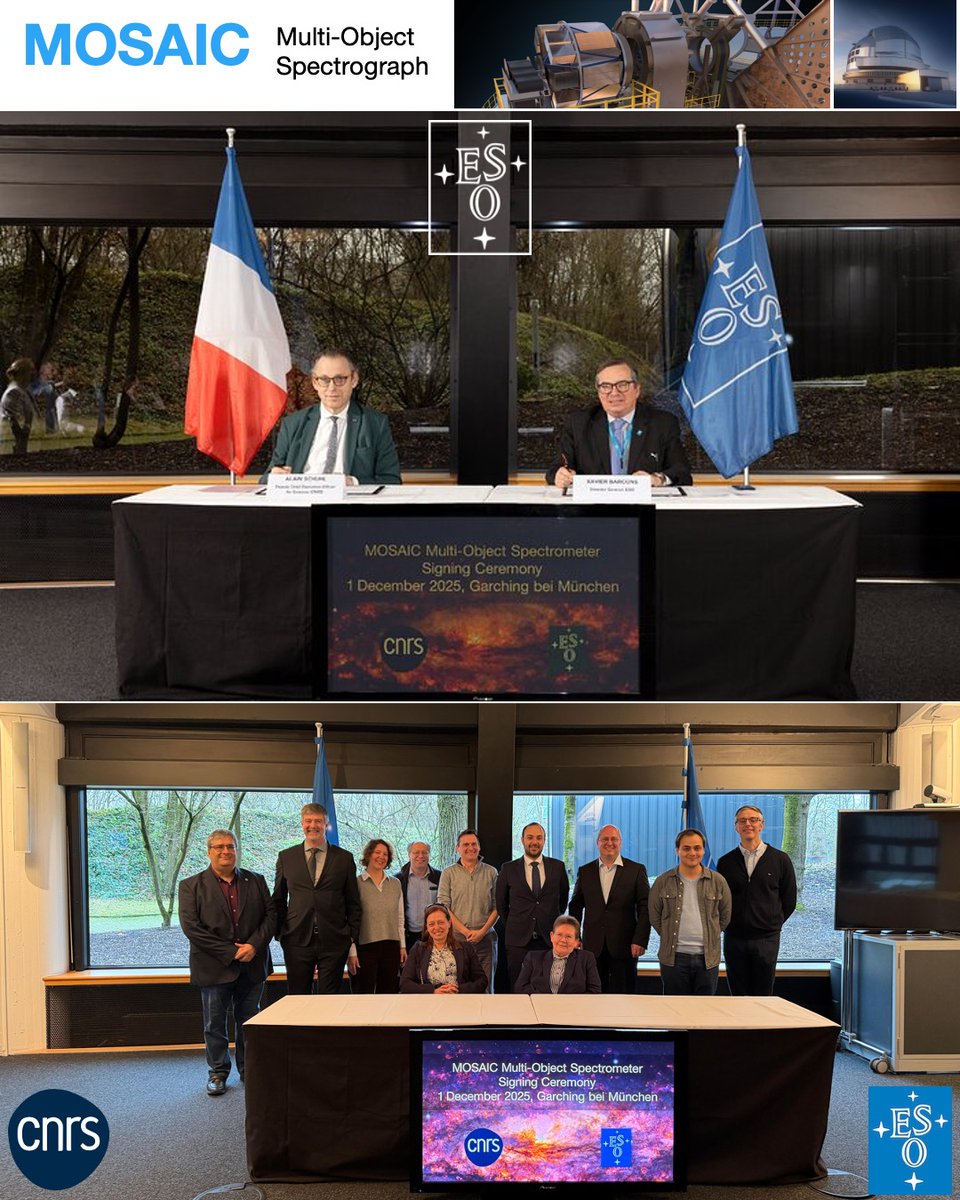 El Observatorio Europeo Austral (ESO) firma un acuerdo para el instrumento MOSAIC en el ELT, el telescopio más grande del mundo con participación de la UCM
👉ucm.es/acuerdo-eso-te…
- ESO signs agreement for MOSAIC instrument on the ELT
👉eso.org/public/announc…