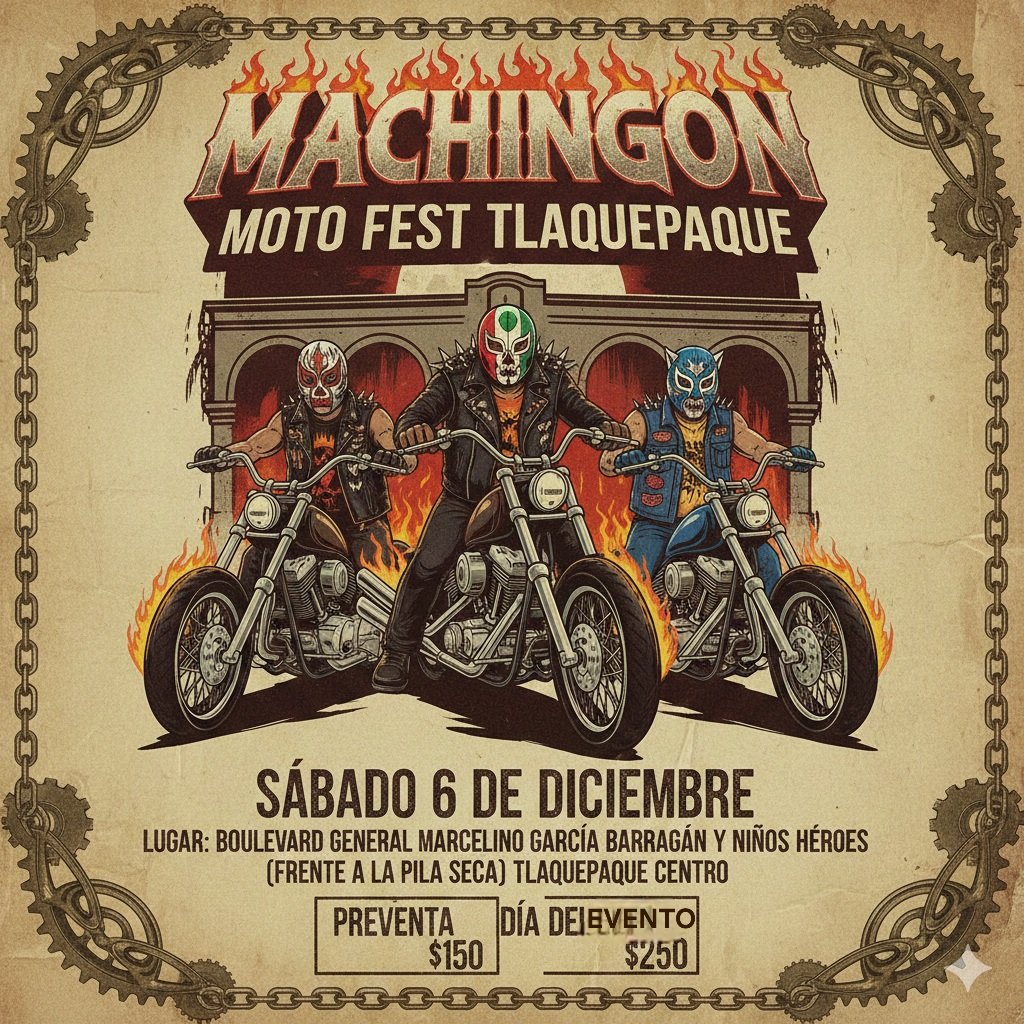 Nos vemos el sabado en Tlaquepaque
Pueblitooooo!
Motofest Tlaquepaque  2025🔥
Sabado 6 de Diciembre 🗓

#Machingon #Tlaquepaque #concierto #MotoFiesta 
#motofesttlaquepaque2025