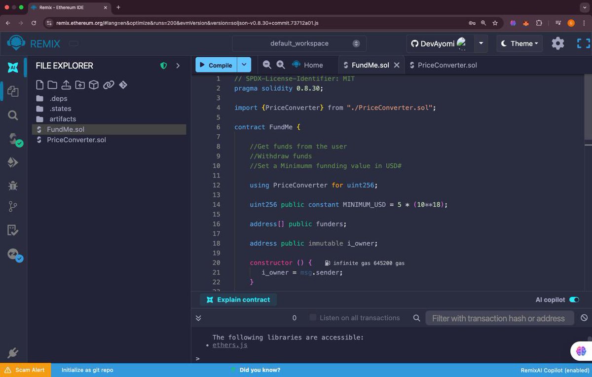 0xdevayo's tweet image. Day 10 of learning blockchain development(Solidity)

I almost missed day 10 because I was emotionally down but I had to push myself 💪

Today I learnt about

    ✅ Constructors and Modifiers

    ✅ Contants and Immutability and how  
           It helps in gas optimizations…