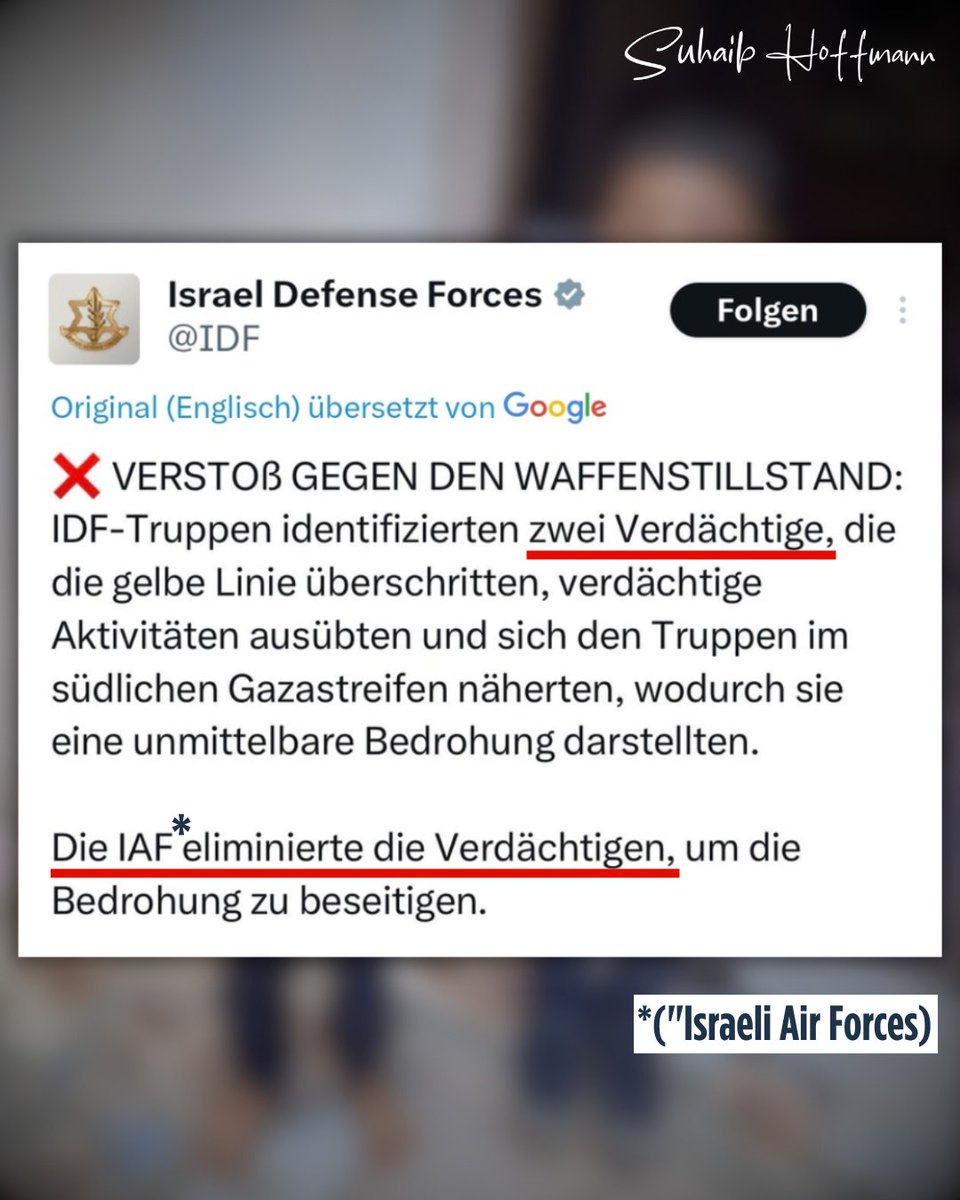 hoffmann_suhaib's tweet photo. Wie lange will man der Welt noch erzählen, dass dies alles im Rahmen von "Selbstverteidigung" geschieht? 
Wie lange will Deutschland noch an "der Seite" seines "Freundes" stehen?
Deshalb: #NieWiederStaatsräson https://t.co/50bBWjLdkY
