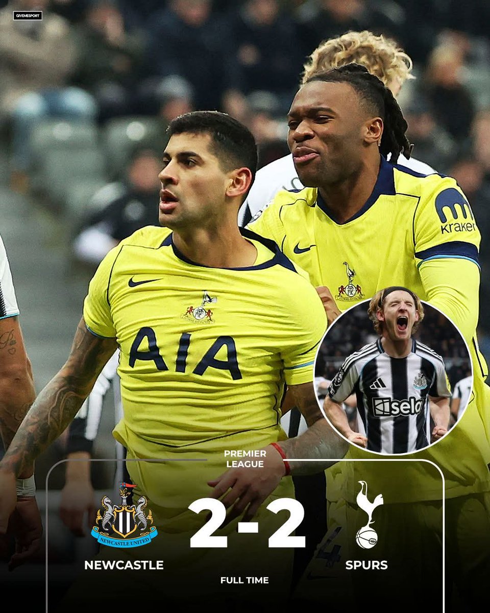 premshwar's tweet photo. Controversial decisions. Defenders scoring overhead kicks. The drama of this game 🤯 #PremierLeague #TottenhamHotspur #NewcastleUnited #Football #pl https://t.co/dbBBvB8W2G