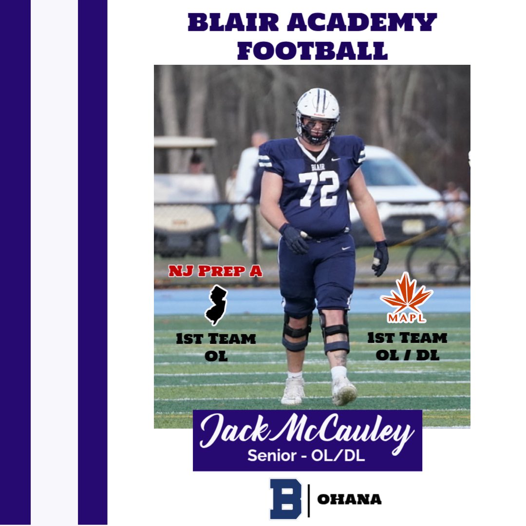 JackMcCauley94's tweet photo. Honoured to be selected first team all MAPL for both OL and DL!!

This is in addition to First team NJ Prep A OL
#OHANA @gbowman26 @730scouting https://t.co/muX9fjyBlo