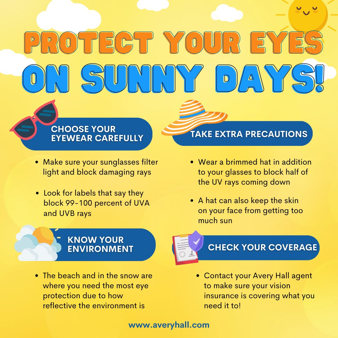 AveryHallIns's tweet image. Protect your eyes on sunny days! 😎👓 If you need vision insurance help, contact our Avery Hall team at 410-742-5111 (Salisbury) or 410-822-7300 (Easton) to get started! 

#eyesafety #protectyoureyes #visioninsurance