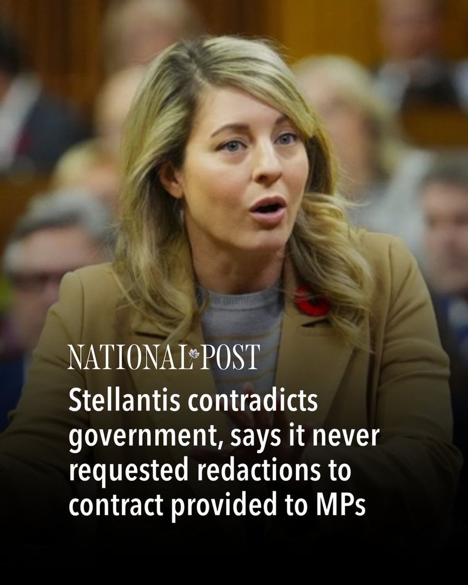 jeremy_patzer's tweet image. BREAKING:

Stellantis says they didn&apos;t ask the contract to be redacted - directly contradicting what the government told me at committee last week.

Did the government lie?