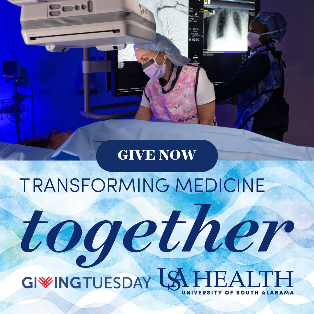 Giving Tuesday is here! Join our community in celebrating this global day of generosity by supporting USA Health. Your gift will help us continue delivering compassionate, high-quality care, comfort and hope to our patients and families in need. usahealthsystem.com/givenow