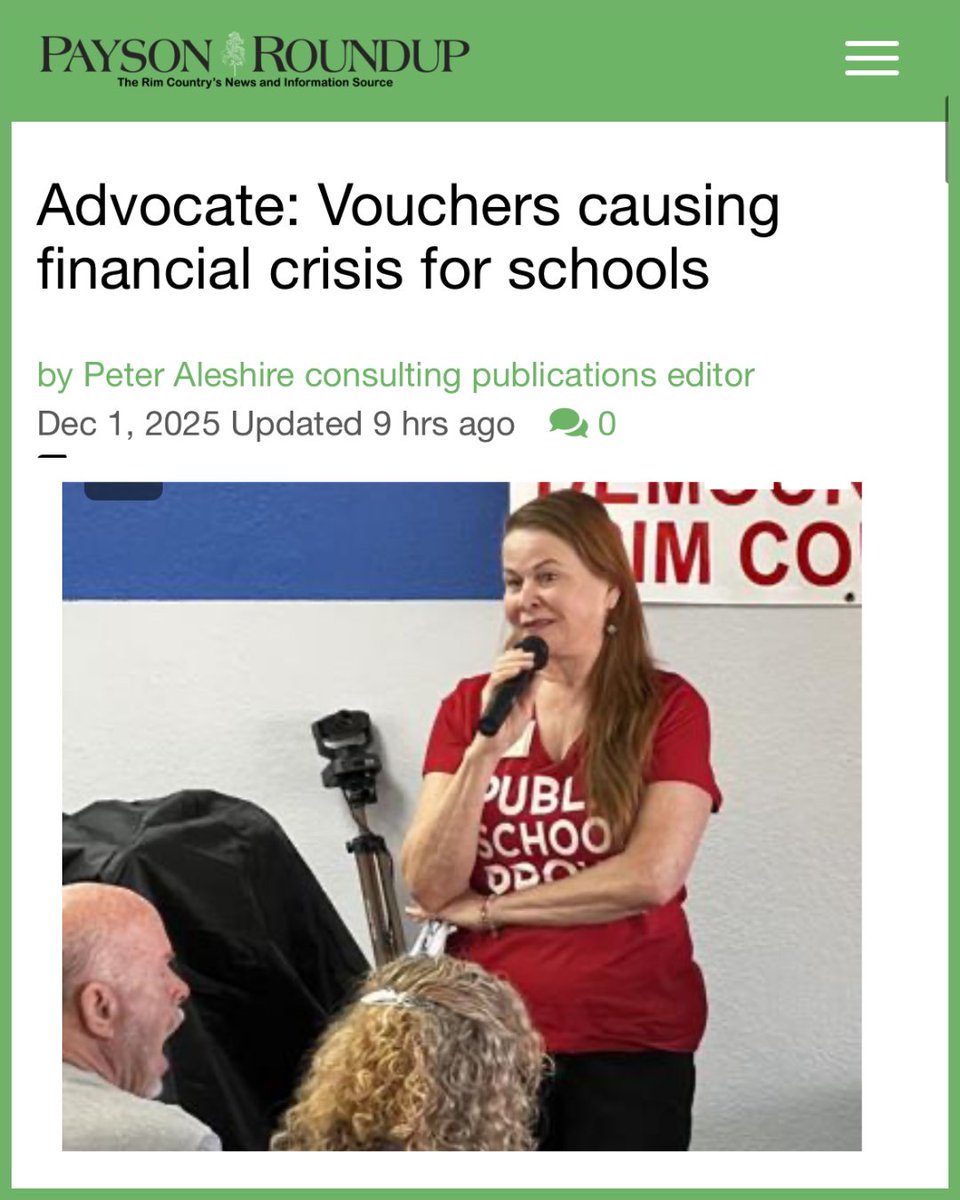 🚨 Payson and Pine-Strawberry are losing millions every year to Arizona’s $1 billion universal ESA voucher program — a private subsidy for mostly wealthy families who were already choosing private schooling.