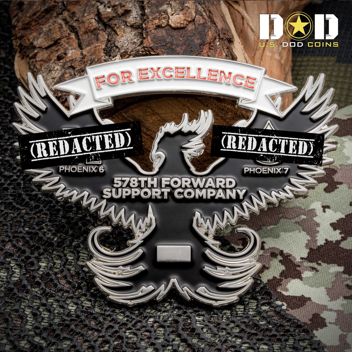 When the mission burns out, the Phoenix rises. The 578th Forward Support Company knows how to rebuild, reload, and rise stronger every time.

#USDODCoins #ChallengeCoin #MilitaryCoins #578thFSC #ArmyStrong #RiseUp #CustomChallengeCoin #TacticalDesign #ForgedInFire #MissionReady