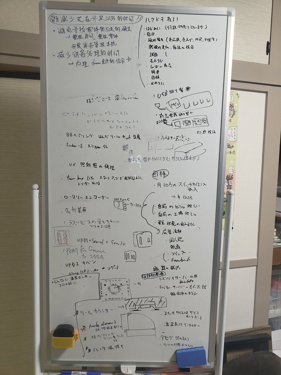 ウチのホワイトボード。更新されてるかチェックされていたようなのでw