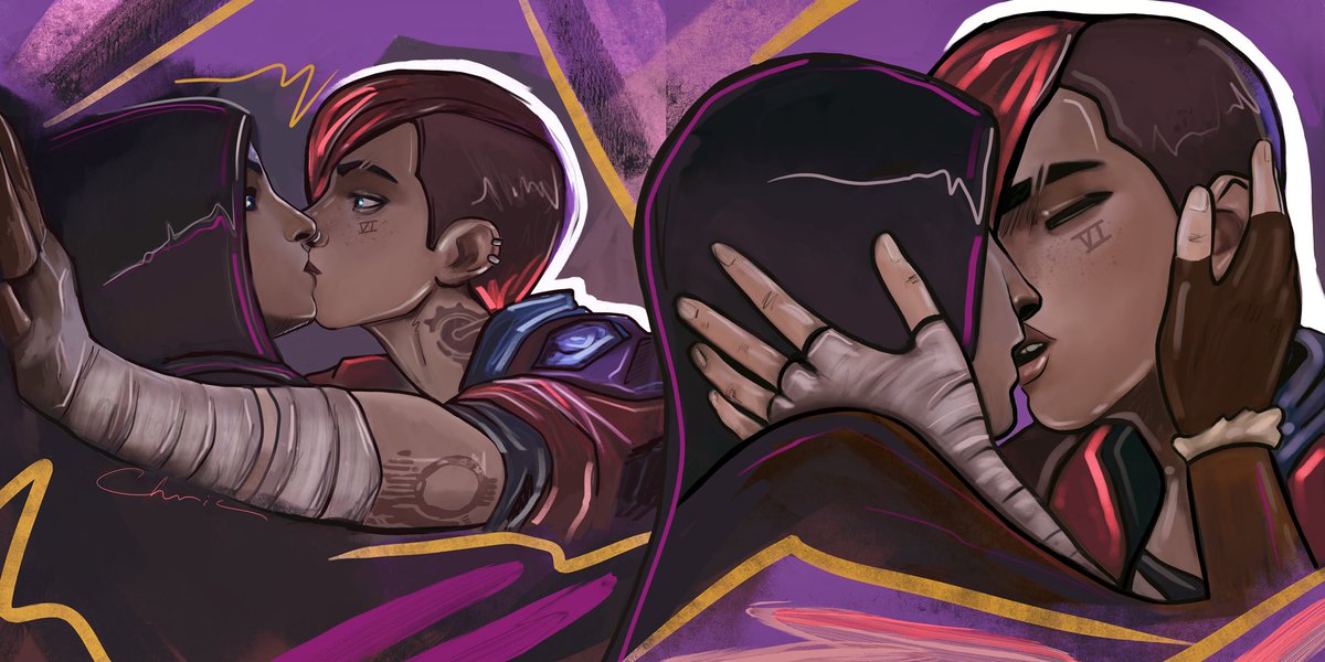 I just wanted to treat myself, so I drew Vi kissing Caitlyn in THAT SCENE! She’s one hot cupcake alright 🤗