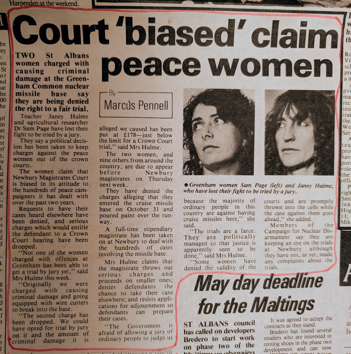 SamLJPage's tweet image. During the 1980's peace women were denied jury trials because the UK government persuaded the prosecution to reduce the charges