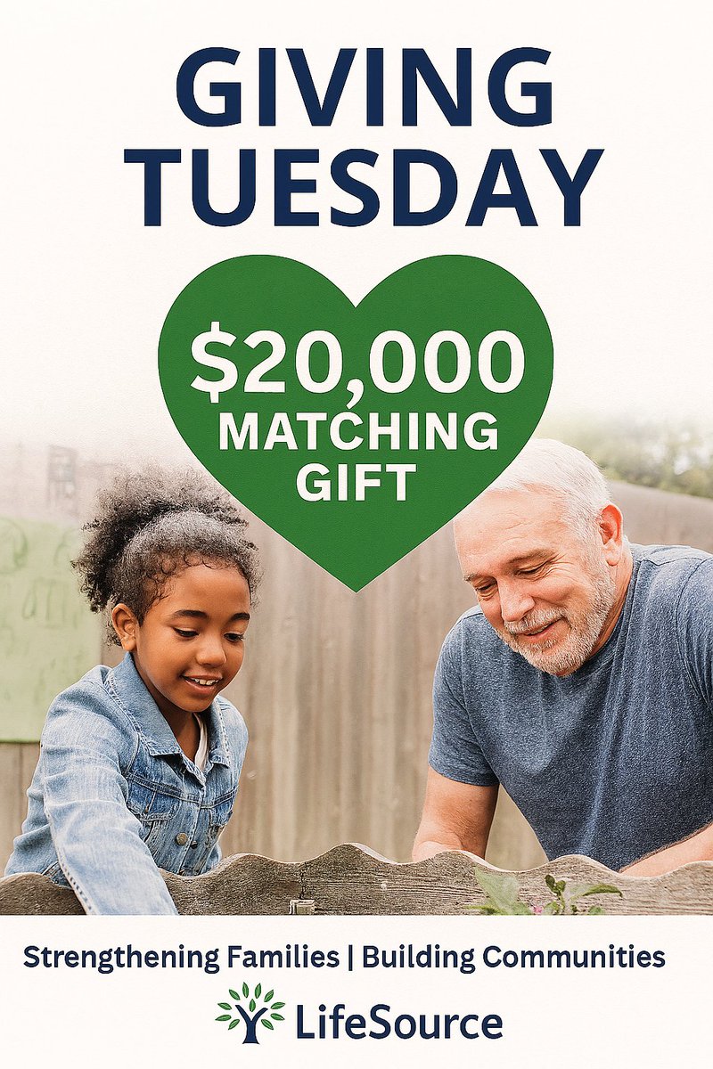 lifesourceinter's tweet image. Today only — your gift goes twice as far! Thanks to a generous donor, every dollar given to LifeSource will be matched up to $20,000. That means your support helps twice as many families in Northwest Arkansas with food, clothing, counseling, and care.
lifesourcenwa.org/donate