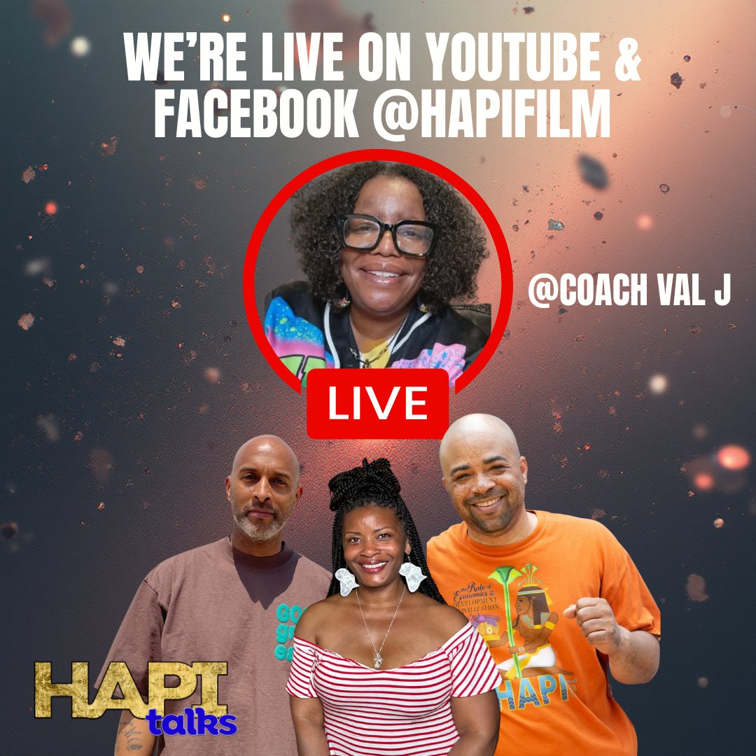 HapiFilm's tweet image. We&apos;re Live with @CoachValJ right now!!!!!! Head to our @hapifilm YouTube or Facebook page and join the conversation.  #HAPI #HAPIFILM #CoachValJ #FeliciaHarden #TaaqiyGrant #HassanWilliams