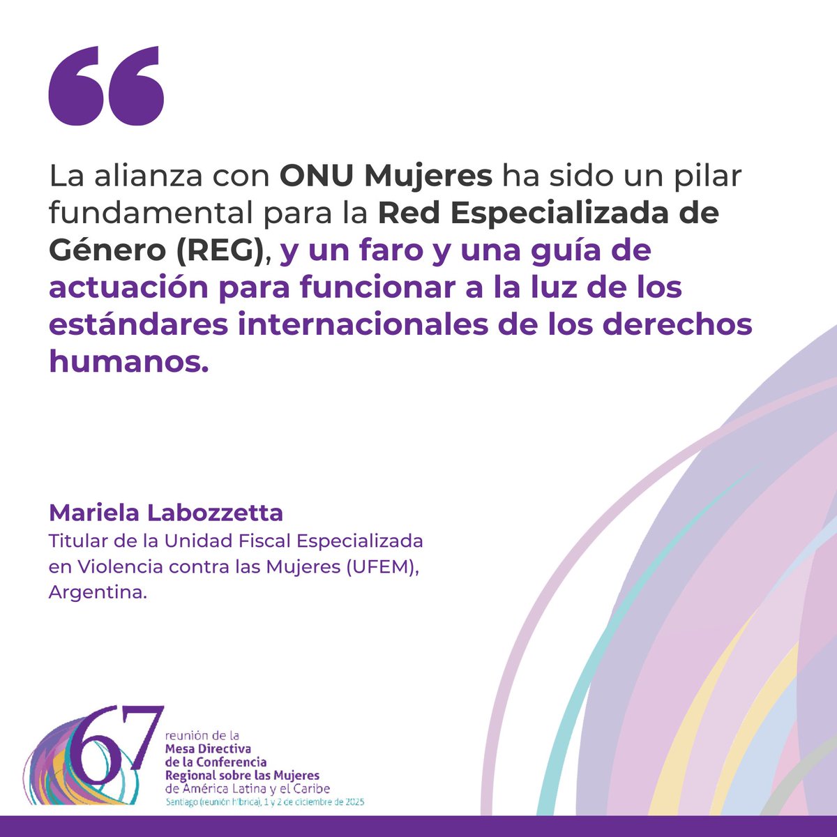 💬 <a href="/Marielabozzetta/">Mariela Labozzetta</a> 🇦🇷 en Panel «Superar las barreras y la discriminación mediante marcos normativos y sistemas de justicia» de la 67ª Reunión de la Mesa Directiva de la Conferencia Regional sobre las Mujeres de #ALC. #SociedadDelCuidado #IgualdadDeGénero