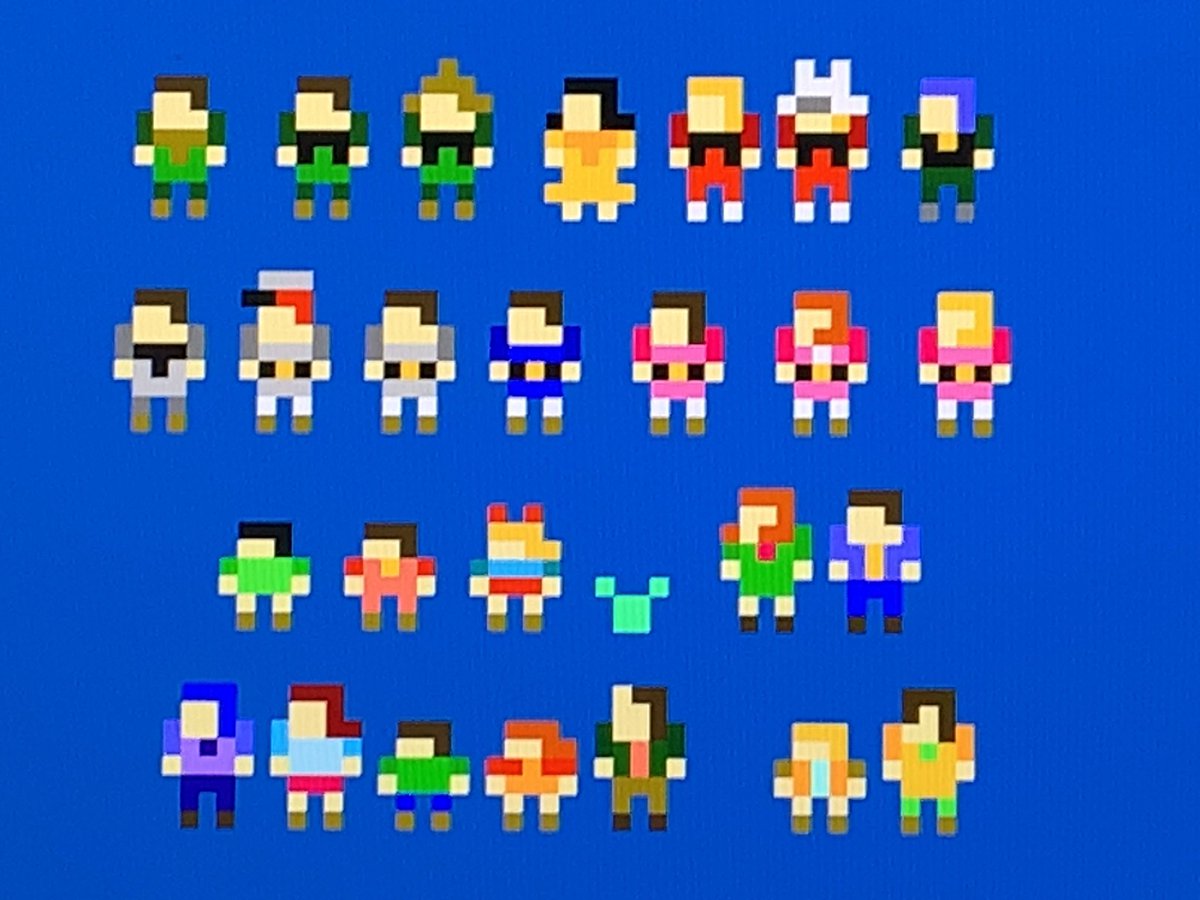 asinagasugi's tweet image. ゲーム中に必要なのはノーマルスーツだけだと思うんだけど、試しに劇中の服装も描いてみた。人間のマッチング能力の限界に挑戦したようなドット絵。「見える、私にもキャラが見えるぞ」と思えるのは俺が描いたからってだけかなw
#X68000
#ザクのゲーム