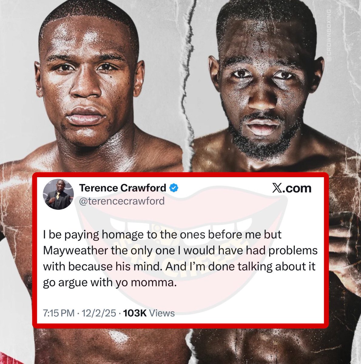 SaycheeseDGTL's tweet image. Terence Crawford admits he would’ve had problems with Floyd Mayweather if they ever fought