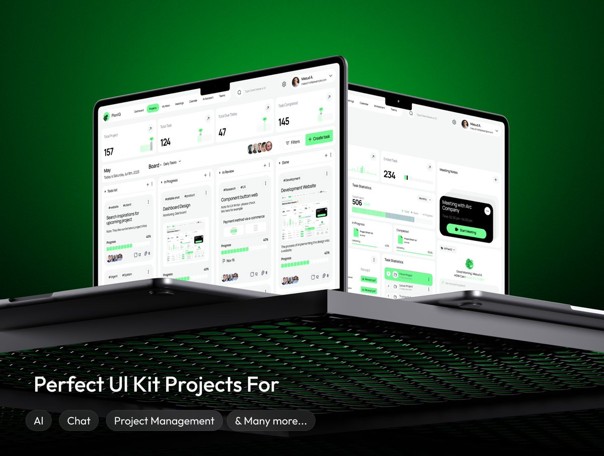 KitifyS40408's tweet image. New: PlanIQ – AI SaaS PM Dashboard UI Kit
60+ screens • AI-powered tasks • Clean analytics • Figma components
Perfect for SaaS &amp;amp; PM platforms.
🔗 ui8.net/kitify-studio/…
#UIDesign #DashboardDesign #SaaSDesign #Figma