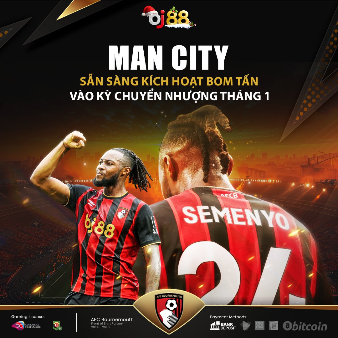 Theo The Times, Man City cân nhắc kích hoạt điều khoản giải phóng trị giá 65 triệu bảng dành cho tiền đạo Antoine Semenyo của Bournemouth nhằm thu hẹp khoảng cách trong cuộc đua vô địch Premier League với Arsenal. 

#Bournemouth #ManCity #AFCB #Cherries #Transfer