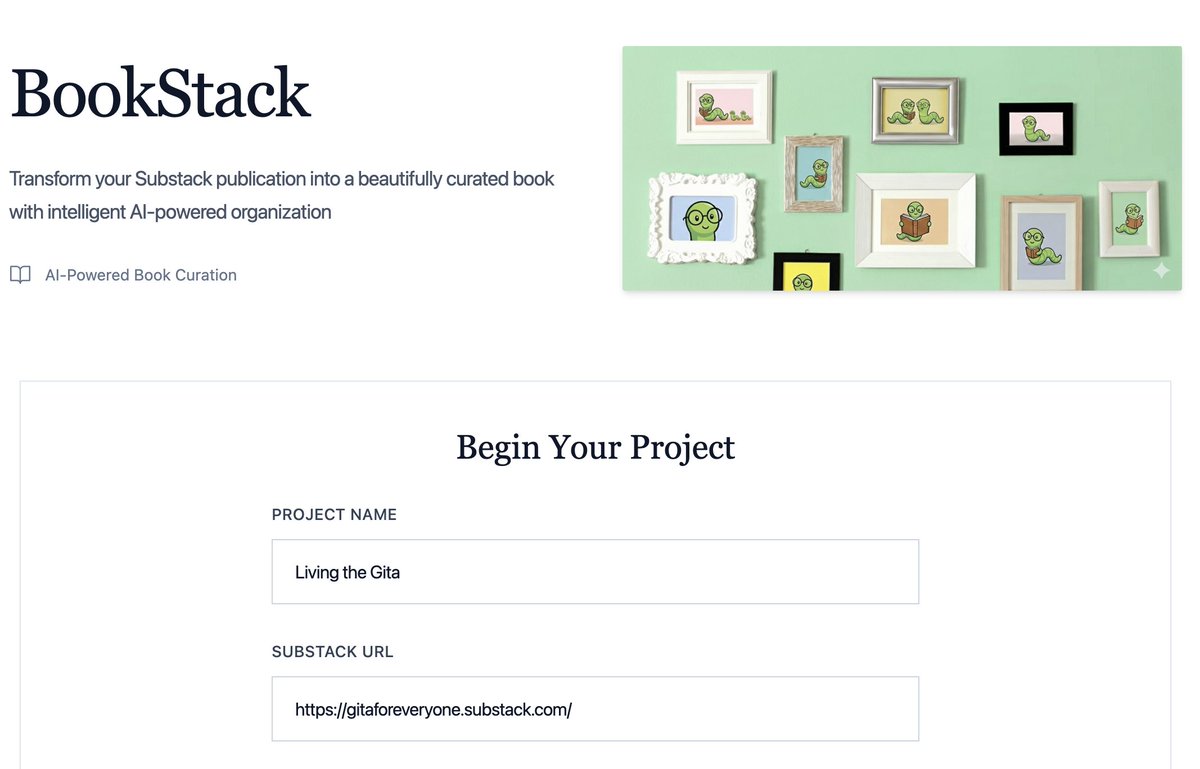 ssuresh's tweet image. @gethalfbaked @boltdotnew what I #built

#substack  feed reader with AI substack-feed-reader-ai.bolt.host
#substackauthor  cluster to discover themes in any Substack substack-cluster.bolt.host
#bookstack to make Substack publication into a beautifully curated book bookstack.bolt.host