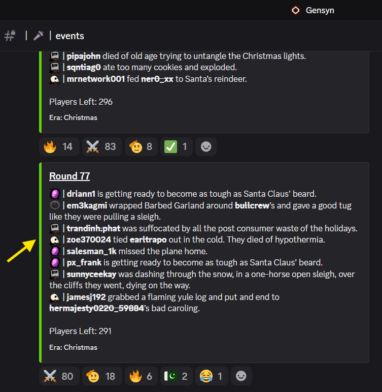 Phat8Web3's tweet image. Last night, I played 𝐆𝐞𝐧𝐬𝐲𝐧 𝐑𝐮𝐦𝐛𝐥𝐞 𝐑𝐨𝐲𝐚𝐥𝐞 𝐄𝐯𝐞𝐧𝐭 #𝟖 but couldn&apos;t win for some funny reasons:😂

Session 1: I was suffocated by all the post consumer waste of the holidays

Session 2: I tried to swim in lava

DC Username: trandinh.phat

@gensynai @gensyn_hub
