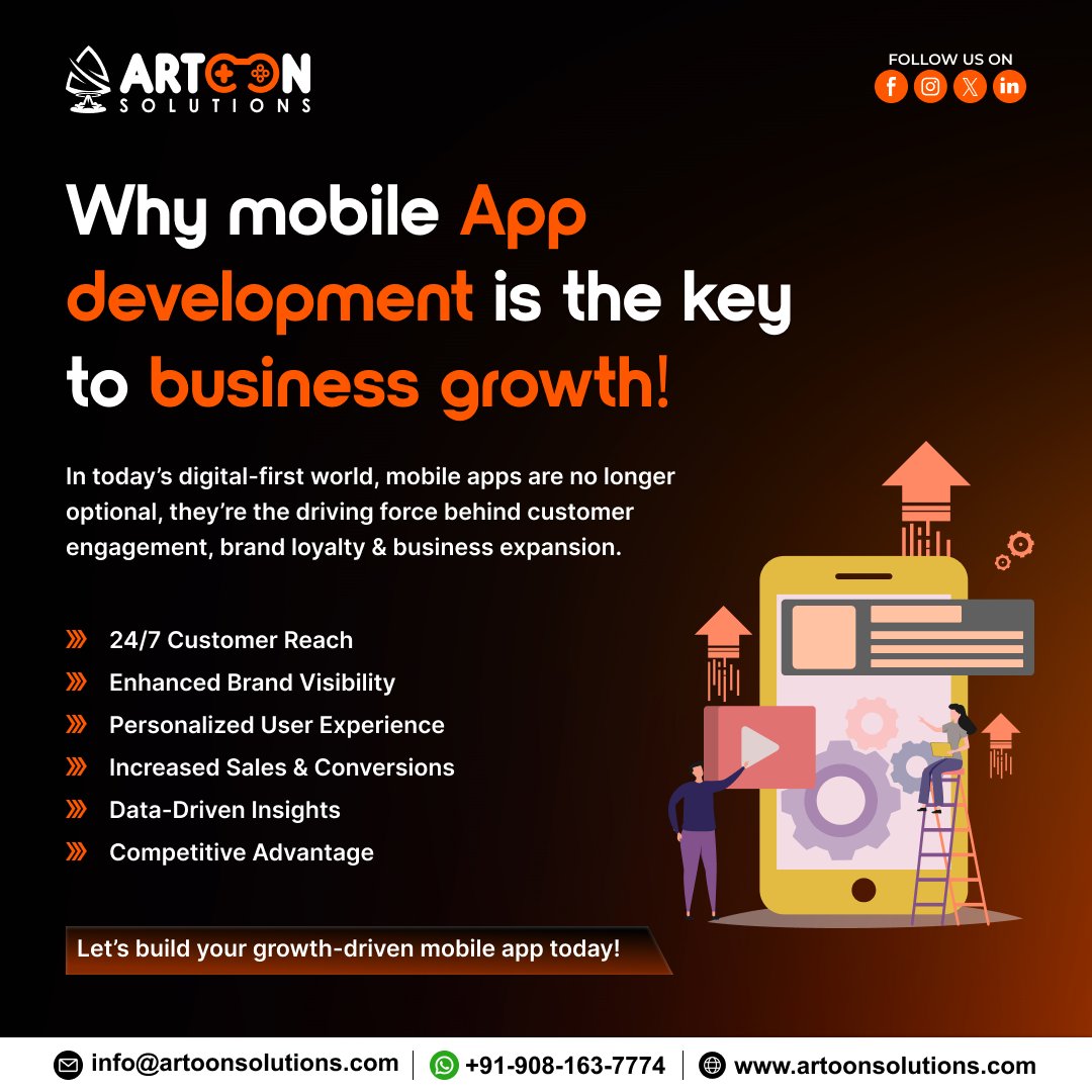 artoonsolutions's tweet image. 📱 Mobile apps drive growth, engagement &amp;amp; sales. Build yours with Artoon Solutions! 🚀
#MobileAppDevelopment