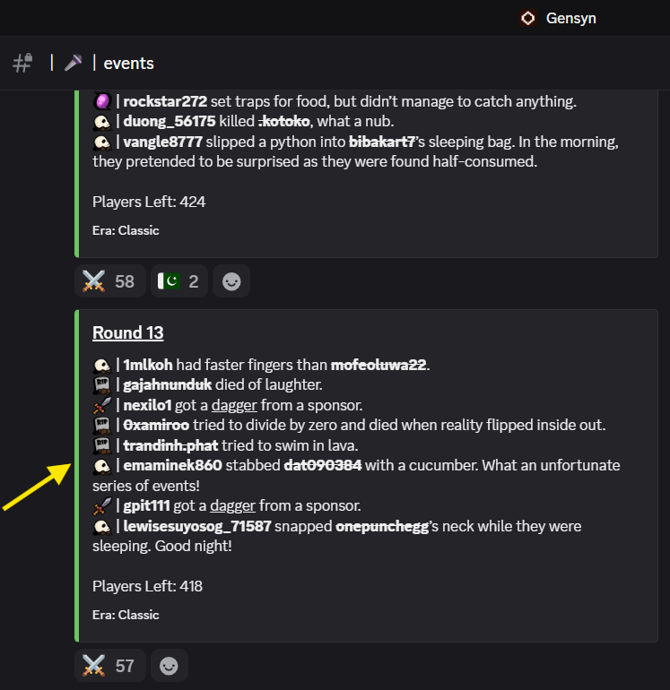 Phat8Web3's tweet image. Last night, I played 𝐆𝐞𝐧𝐬𝐲𝐧 𝐑𝐮𝐦𝐛𝐥𝐞 𝐑𝐨𝐲𝐚𝐥𝐞 𝐄𝐯𝐞𝐧𝐭 #𝟖 but couldn&apos;t win for some funny reasons:😂

Session 1: I was suffocated by all the post consumer waste of the holidays

Session 2: I tried to swim in lava

DC Username: trandinh.phat

@gensynai @gensyn_hub